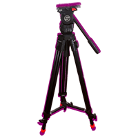 a video tripod with a black background